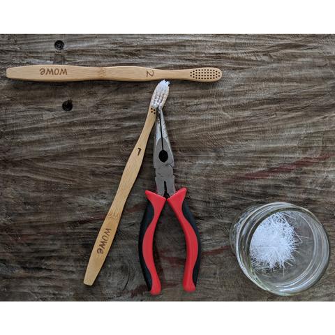 pulling out toothbrush bristles