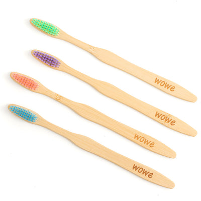 colorful bamboo toothbrush