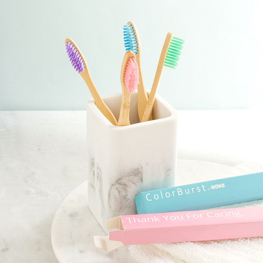 colorful bamboo toothbrush